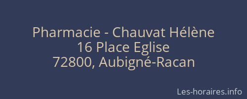 Pharmacie - Chauvat Hélène