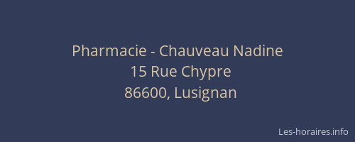 Pharmacie - Chauveau Nadine