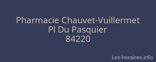 Pharmacie Chauvet-Vuillermet