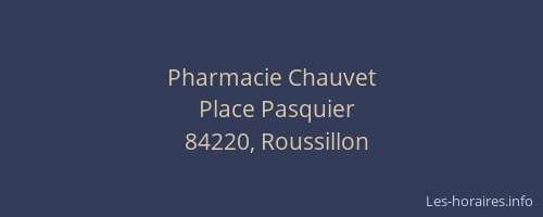 Pharmacie Chauvet