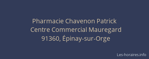 Pharmacie Chavenon Patrick