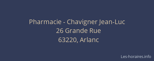 Pharmacie - Chavigner Jean-Luc