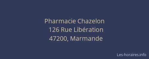 Pharmacie Chazelon