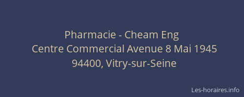 Pharmacie - Cheam Eng
