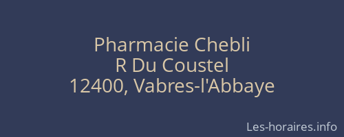 Pharmacie Chebli