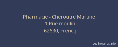 Pharmacie - Cheroutre Martine