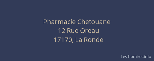 Pharmacie Chetouane