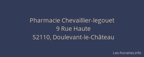 Pharmacie Chevaillier-legouet