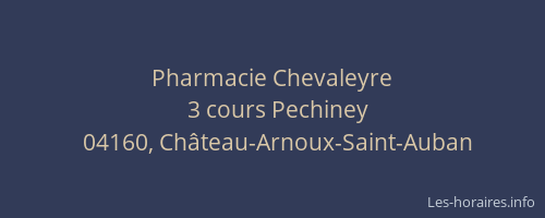 Pharmacie Chevaleyre
