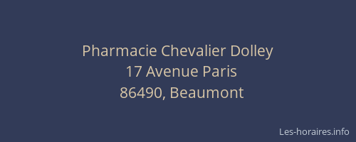 Pharmacie Chevalier Dolley