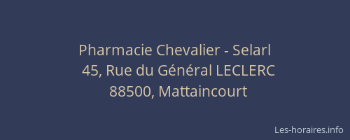 Pharmacie Chevalier - Selarl