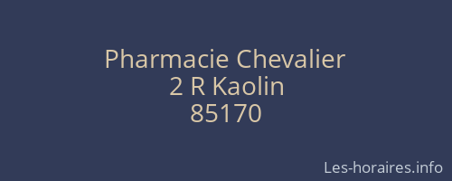 Pharmacie Chevalier