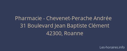 Pharmacie - Chevenet-Perache Andrée