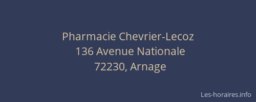 Pharmacie Chevrier-Lecoz