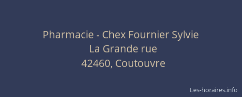 Pharmacie - Chex Fournier Sylvie