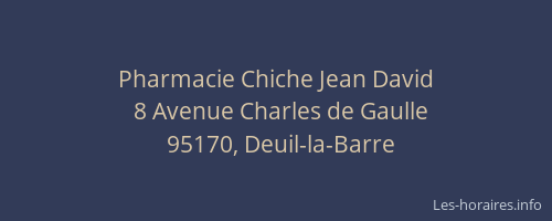 Pharmacie Chiche Jean David