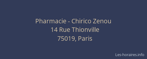 Pharmacie - Chirico Zenou