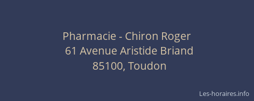 Pharmacie - Chiron Roger