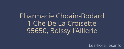 Pharmacie Choain-Bodard