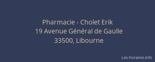 Pharmacie - Cholet Erik