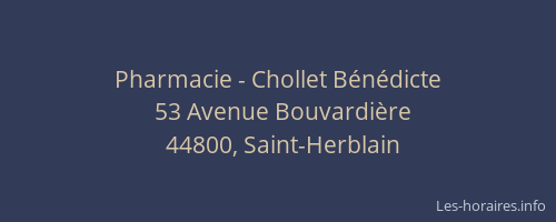 Pharmacie - Chollet Bénédicte