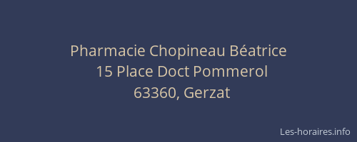 Pharmacie Chopineau B&eacute;atrice