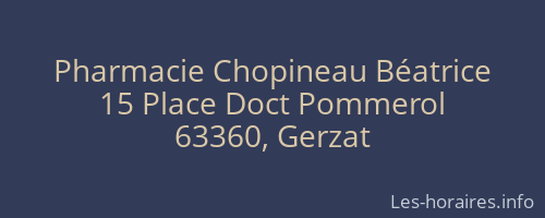 Pharmacie Chopineau Béatrice