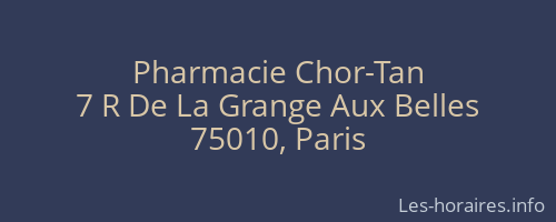 Pharmacie Chor-Tan