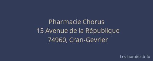 Pharmacie Chorus