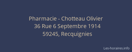 Pharmacie - Chotteau Olivier