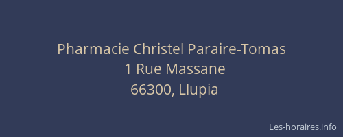 Pharmacie Christel Paraire-Tomas