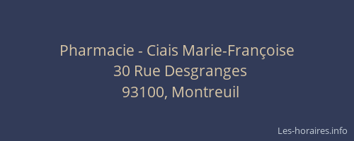 Pharmacie - Ciais Marie-Françoise