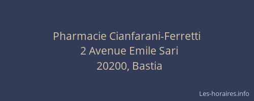 Pharmacie Cianfarani-Ferretti