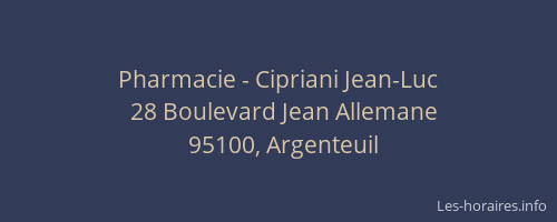Pharmacie - Cipriani Jean-Luc