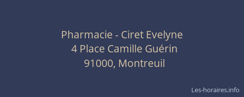 Pharmacie - Ciret Evelyne