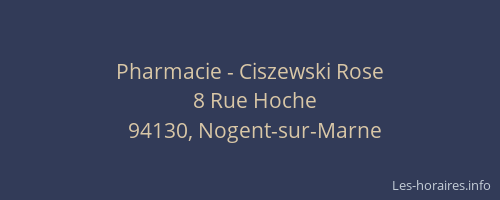 Pharmacie - Ciszewski Rose