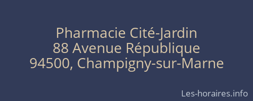 Pharmacie Cité-Jardin