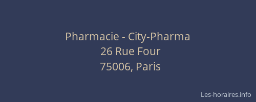 Pharmacie - City-Pharma