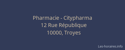 Pharmacie - Citypharma