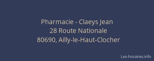 Pharmacie - Claeys Jean