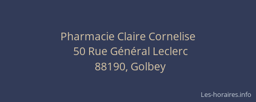Pharmacie Claire Cornelise