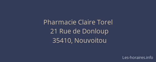 Pharmacie Claire Torel