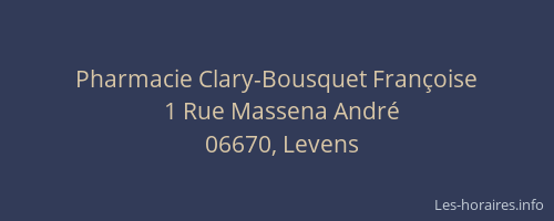 Pharmacie Clary-Bousquet Françoise