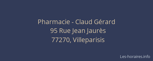 Pharmacie - Claud Gérard