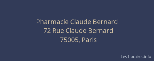 Pharmacie Claude Bernard