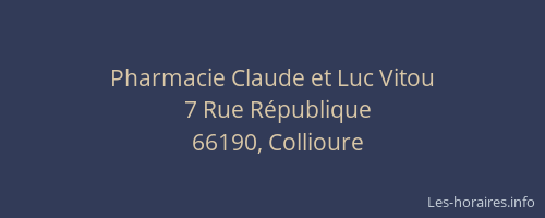 Pharmacie Claude et Luc Vitou