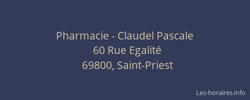 Pharmacie - Claudel Pascale