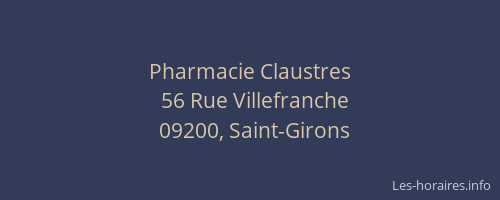 Pharmacie Claustres