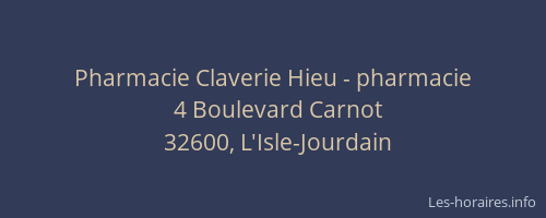 Pharmacie Claverie Hieu - pharmacie