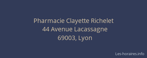 Pharmacie Clayette Richelet